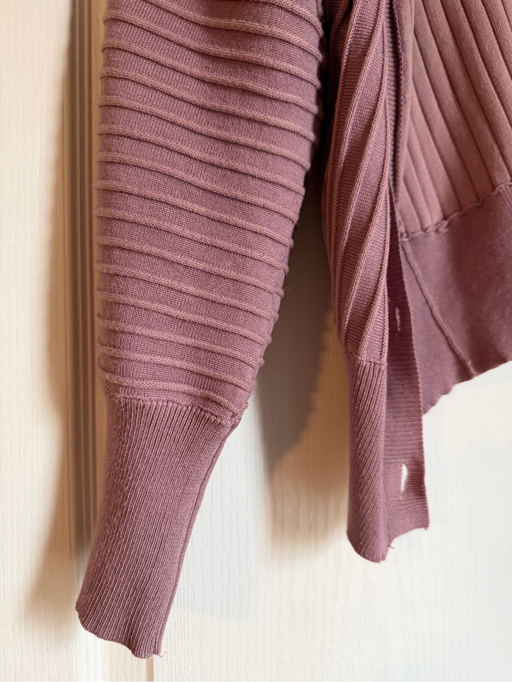 Pinque Dusty Rose Ribbed Cardigan Size Medium - Picture 5 of 9